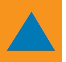Zivilschutzverband Logo, blaues Dreieck auf orangem Quadrat